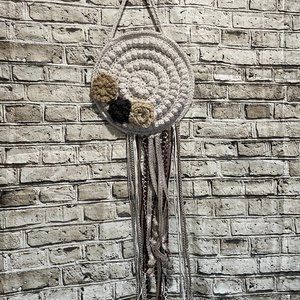 NWOT:  HANDMADE Boho Wall Hanging W/ roses